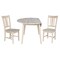 International Concepts 42 in. Solid Wood Round Dual Drop Leaf Dining Table with 2 Chairs, Unfinished K-42DL-C10-2 - alternate 2